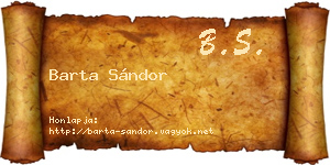 Barta Sándor névjegykártya
